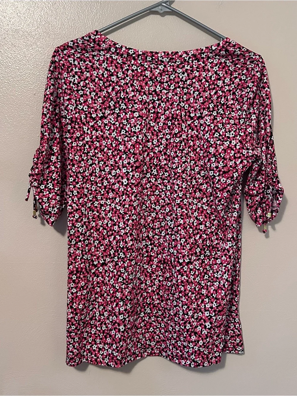 Michael Kors Pink Floral Scoop Neck Tunic